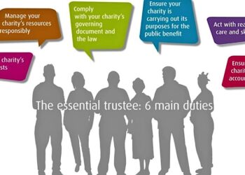 outlines of people in a row and info about being a trustee